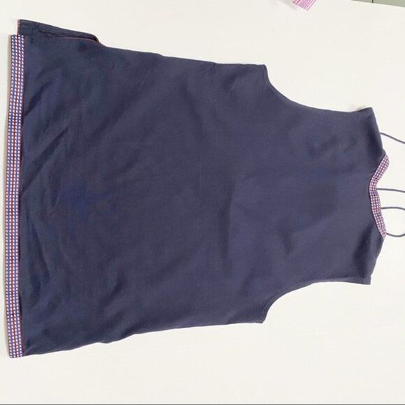 J. Crew Sleeveless Navy Top - XXS - Ribbon Trim - Deep V Neck - Picture 5 of 10